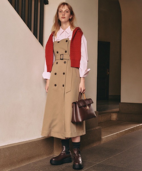 【セール】【POLO BCS】VIS別注トレンチディテールワンピース【洗える】（ワンピース）｜POLO BCS（ポロ ビーシーエス） 6,125円