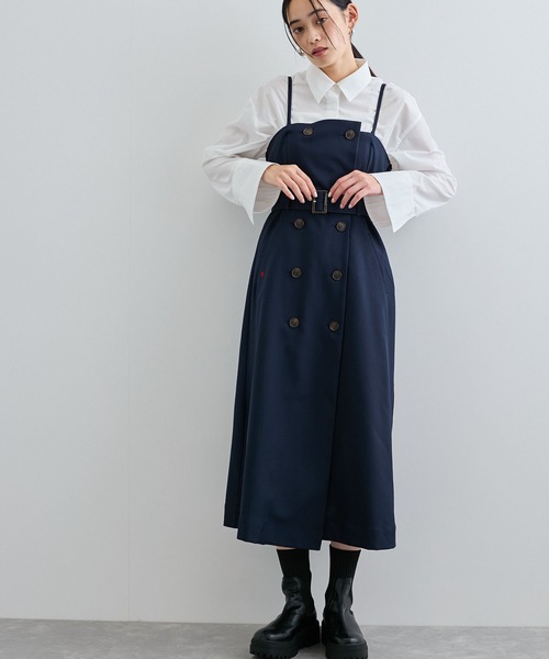POLO BCS(ポロ ビーシーエス)の「【POLO BCS】VIS別注トレンチディテールワンピース【洗える】(ワンピース・レディース・ベージュ/ネイビー・FREE)」の4枚目の写真