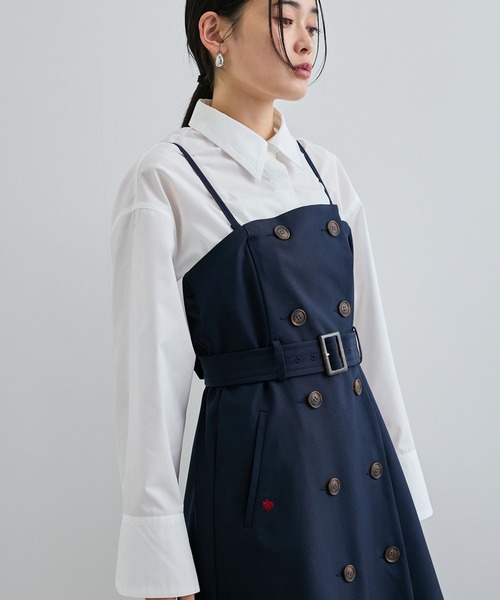 POLO BCS(ポロ ビーシーエス)の「【POLO BCS】VIS別注トレンチディテールワンピース【洗える】(ワンピース・レディース・ベージュ/ネイビー・FREE)」の7枚目の写真