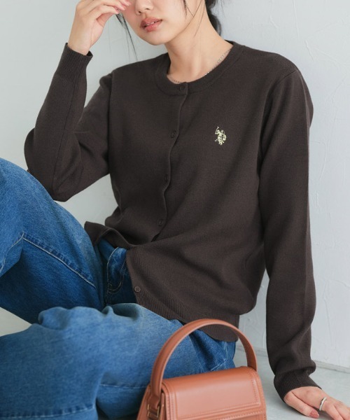 U.S. POLO ASSN.(ユーエスポロアッスン)の「U.S. POLO ASSN. ニットカーディガン(カーディガン/ボレロ・レディース・ネイビー/レッド系その他/オフホワイト/杢グレー/ブラウン×イエロー/ピンク系その他/グレー系その他/チャコール/ブラウン・L/M/S/LL)」の7枚目の写真