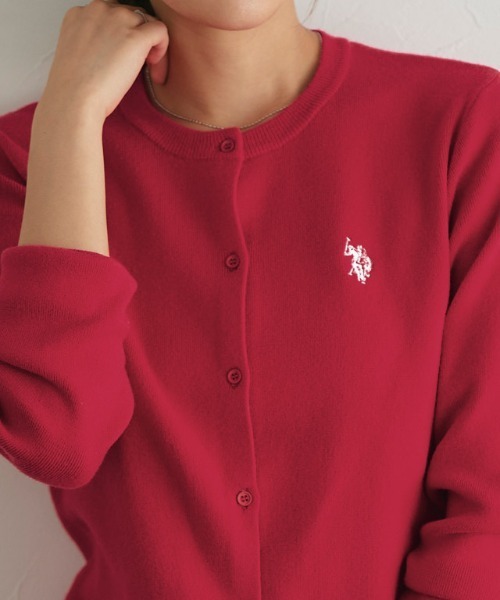 U.S. POLO ASSN.(ユーエスポロアッスン)の「U.S. POLO ASSN. ニットカーディガン(カーディガン/ボレロ・レディース・ネイビー/レッド系その他/オフホワイト/杢グレー/ブラウン×イエロー/ピンク系その他/グレー系その他/チャコール/ブラウン・L/M/S/LL)」の10枚目の写真