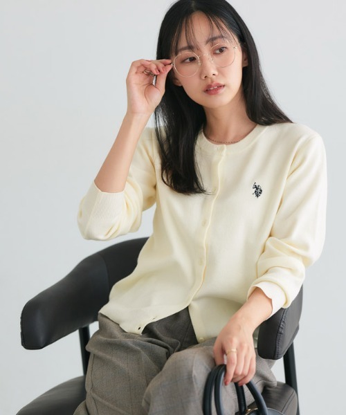 U.S. POLO ASSN.(ユーエスポロアッスン)の「U.S. POLO ASSN. ニットカーディガン(カーディガン/ボレロ・レディース・ネイビー/レッド系その他/オフホワイト/杢グレー/ブラウン×イエロー/ピンク系その他/グレー系その他/チャコール/ブラウン・L/M/S/LL)」の19枚目の写真