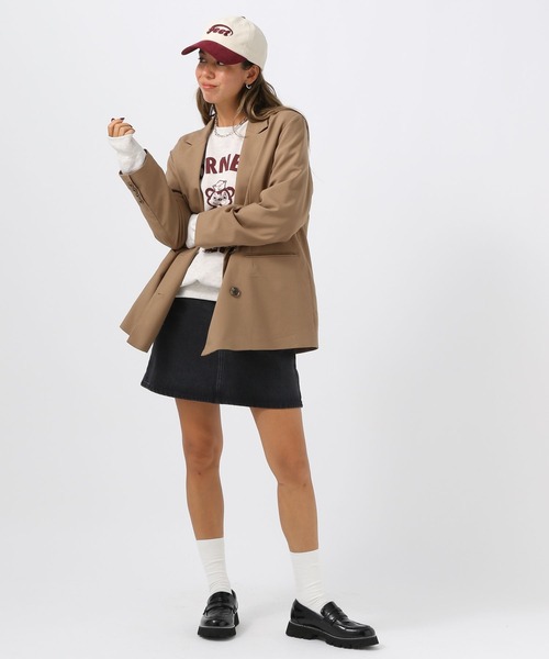 BAYFLOW（ベイフロー）の「[長いシーズン着られる裏毛素材]Cornellロゴスウェット（スウェット・レディース・ネイビー/オフホワイト/ワインレッド・FREE）」の5枚目の写真