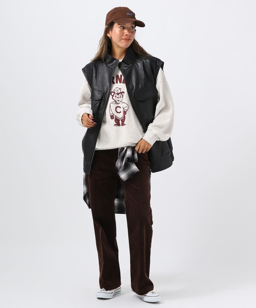 BAYFLOW（ベイフロー）の「[長いシーズン着られる裏毛素材]Cornellロゴスウェット（スウェット・レディース・ネイビー/オフホワイト/ワインレッド・FREE）」の7枚目の写真