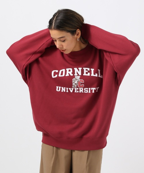 BAYFLOW（ベイフロー）の「[長いシーズン着られる裏毛素材]Cornellロゴスウェット（スウェット・レディース・ネイビー/オフホワイト/ワインレッド・FREE）」の13枚目の写真