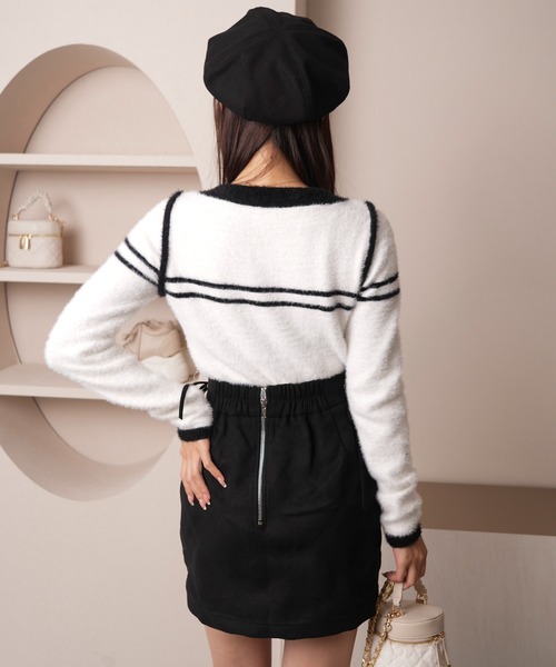 バイカラーラインコンパクトフェザーカーデ（カーディガン/ボレロ）｜LIPSERVICE（リップサービス）