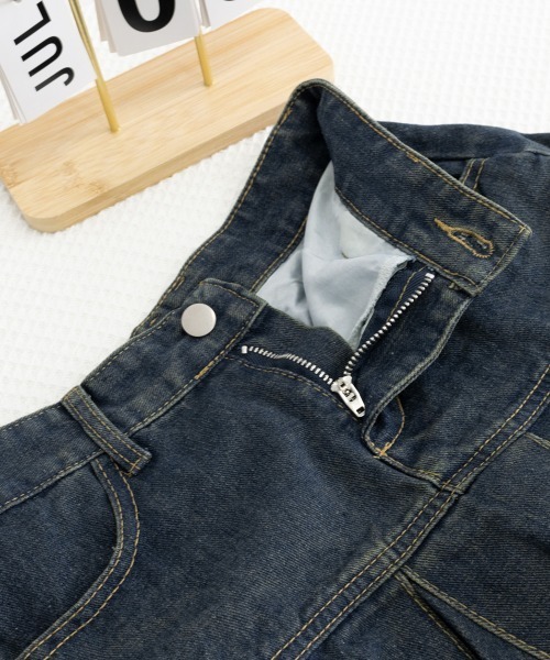 Miniministore(ミニミニストア)の「プリーツデニムスカートミニスカート韓国風(デニムスカート・レディース・インディゴブルー・S/L/M/XL)」の3枚目の写真
