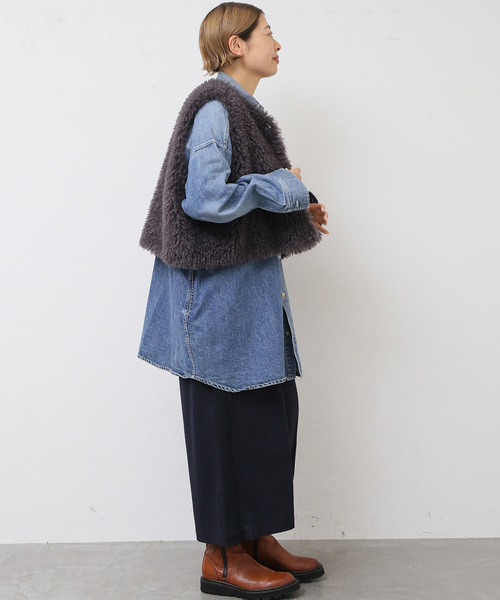 JOURNAL STANDARD LUXE(ジャーナルスタンダード ラックス)の「《追加》カーリーショートベスト(006)(ベスト・レディース・チャコールグレー・FREE)」の6枚目の写真
