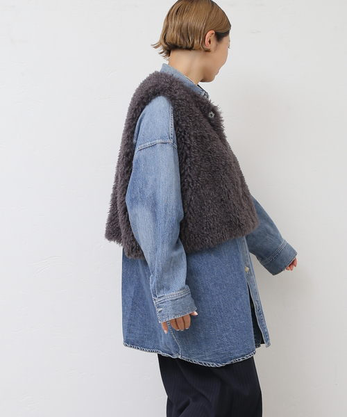 JOURNAL STANDARD LUXE(ジャーナルスタンダード ラックス)の「《追加》カーリーショートベスト(006)(ベスト・レディース・チャコールグレー・FREE)」の7枚目の写真