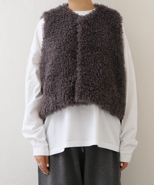 JOURNAL STANDARD LUXE(ジャーナルスタンダード ラックス)の「《追加》カーリーショートベスト(006)(ベスト・レディース・チャコールグレー・FREE)」の9枚目の写真