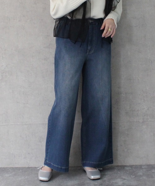 SELECT LEVERY(セレクトリベリー)の「AIRジョグワイドバギーパンツ(デニムパンツ・レディース・ライトブルー/ブラック/グレー/ワンウォッシュ/ネイビー・SMALL/MEDIUM/LARGE/X-LARGE)」の5枚目の写真