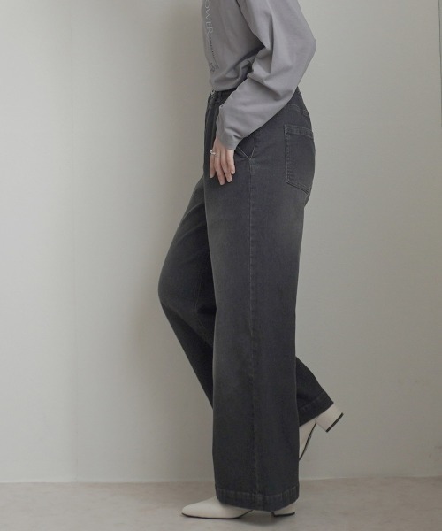 SELECT LEVERY(セレクトリベリー)の「AIRジョグワイドバギーパンツ(デニムパンツ・レディース・ライトブルー/ブラック/グレー/ワンウォッシュ/ネイビー・SMALL/MEDIUM/LARGE/X-LARGE)」の6枚目の写真