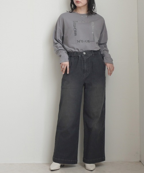 SELECT LEVERY(セレクトリベリー)の「AIRジョグワイドバギーパンツ(デニムパンツ・レディース・ライトブルー/ブラック/グレー/ワンウォッシュ/ネイビー・SMALL/MEDIUM/LARGE/X-LARGE)」の8枚目の写真