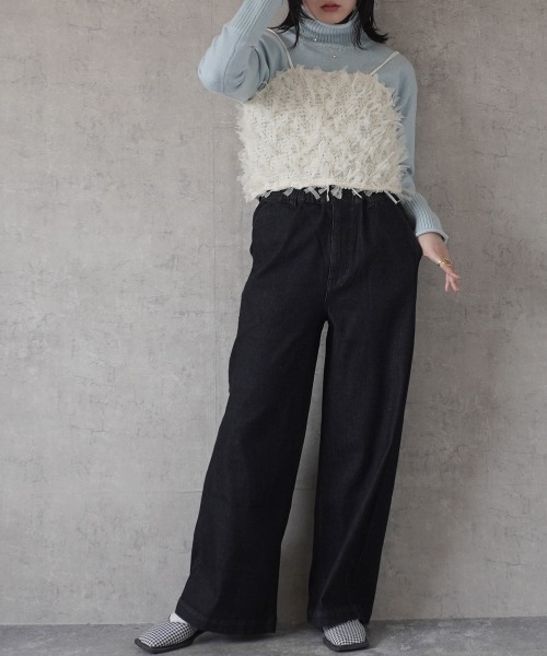 SELECT LEVERY(セレクトリベリー)の「AIRジョグワイドバギーパンツ(デニムパンツ・レディース・ライトブルー/ブラック/グレー/ワンウォッシュ/ネイビー・SMALL/MEDIUM/LARGE/X-LARGE)」の14枚目の写真