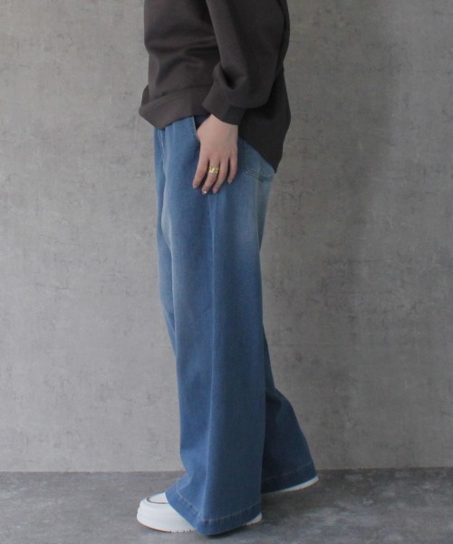 SELECT LEVERY(セレクトリベリー)の「AIRジョグワイドバギーパンツ(デニムパンツ・レディース・ライトブルー/ブラック/グレー/ワンウォッシュ/ネイビー・SMALL/MEDIUM/LARGE/X-LARGE)」の15枚目の写真