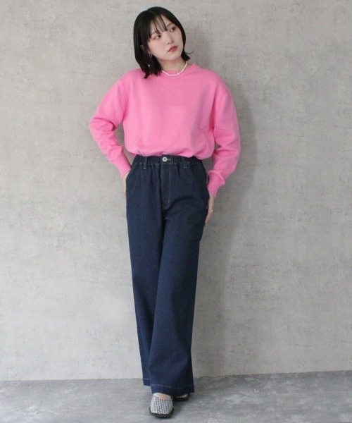 SELECT LEVERY(セレクトリベリー)の「AIRジョグワイドバギーパンツ(デニムパンツ・レディース・ライトブルー/ブラック/グレー/ワンウォッシュ/ネイビー・SMALL/MEDIUM/LARGE/X-LARGE)」の20枚目の写真