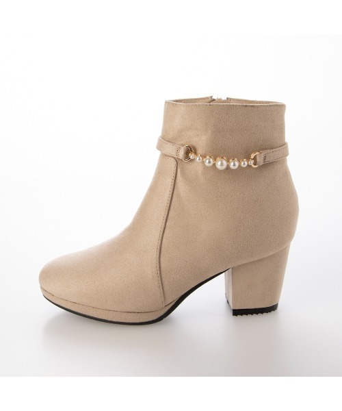 Realta（レアルタ）の「Realta(レアルタ)6.5cmヒール2WAYパールショートブーツ（ブーツ・レディース・ブラウン系その他/ブラック/ベージュ・S/M/L/LL）」の20枚目の写真