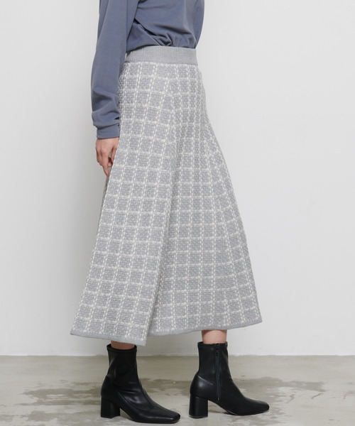 Arnold Palmer（アーノルドパーマー）の「ツイード ニット スカート（スカート・レディース・グレー/ベージュ/ブラック・L/M/S）」の10枚目の写真