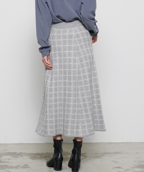 Arnold Palmer（アーノルドパーマー）の「ツイード ニット スカート（スカート・レディース・グレー/ベージュ/ブラック・L/M/S）」の7枚目の写真