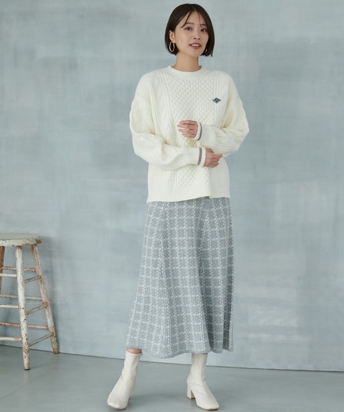 Arnold Palmer（アーノルドパーマー）の「ツイード ニット スカート（スカート・レディース・グレー/ベージュ/ブラック・L/M/S）」の15枚目の写真