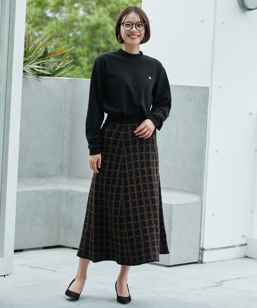 Arnold Palmer（アーノルドパーマー）の「ツイード ニット スカート（スカート・レディース・グレー/ベージュ/ブラック・L/M/S）」の8枚目の写真