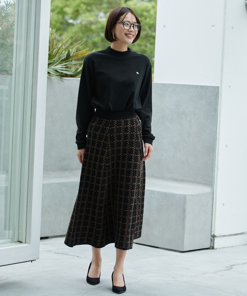 Arnold Palmer（アーノルドパーマー）の「ツイード ニット スカート（スカート・レディース・グレー/ベージュ/ブラック・L/M/S）」の9枚目の写真