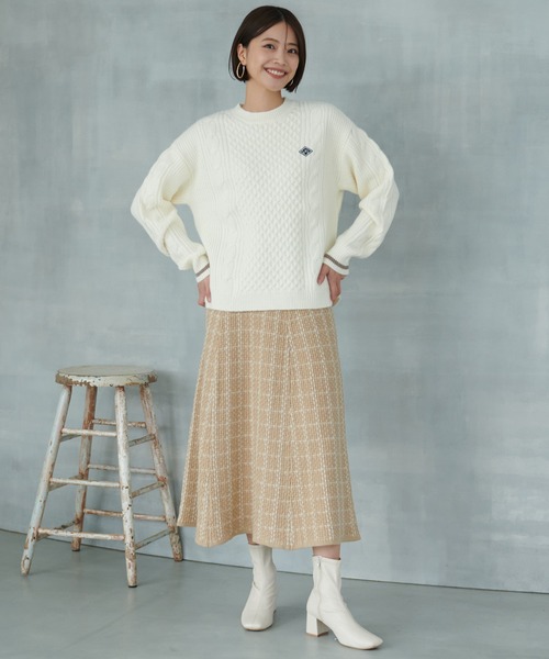 Arnold Palmer（アーノルドパーマー）の「ツイード ニット スカート（スカート・レディース・グレー/ベージュ/ブラック・L/M/S）」の17枚目の写真