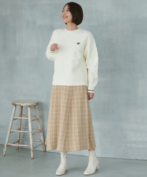 Arnold Palmer（アーノルドパーマー）の「ツイード ニット スカート（スカート・レディース・グレー/ベージュ/ブラック・L/M/S）」の18枚目の写真