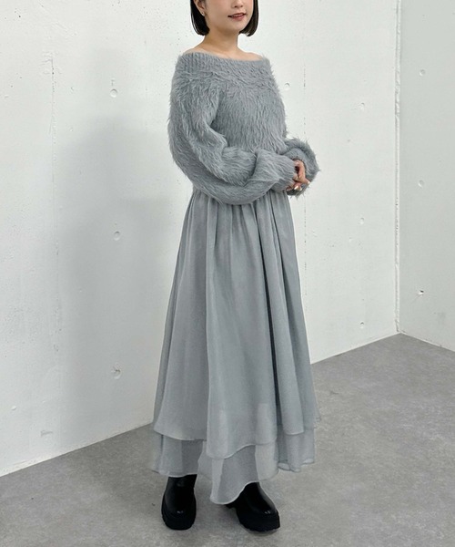 archives（アルシーヴ）の「シャギーオフショルニット（ニット/セーター・レディース・ベージュ/ブラウン/ブルーグレー/アイボリー・MEDIUM）」の18枚目の写真