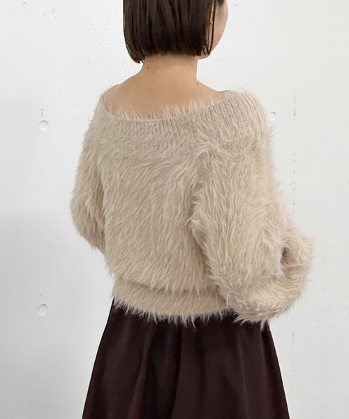archives（アルシーヴ）の「シャギーオフショルニット（ニット/セーター・レディース・ベージュ/ブラウン/ブルーグレー/アイボリー・MEDIUM）」の22枚目の写真