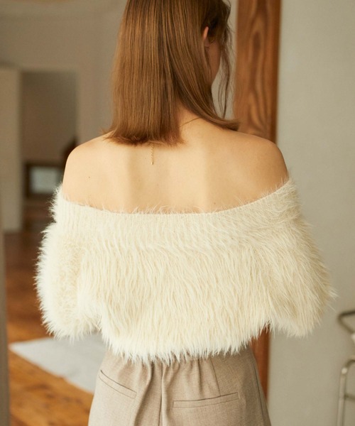 archives（アルシーヴ）の「シャギーオフショルニット（ニット/セーター・レディース・ベージュ/ブラウン/ブルーグレー/アイボリー・MEDIUM）」の8枚目の写真