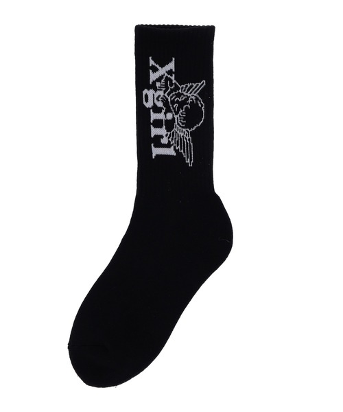 X-girl(エックスガール)の「JACQUARD ANGEL RIB SOCKS(ソックス/靴下・レディース・ホワイト/ブラック・ONE SIZE)」の4枚目の写真