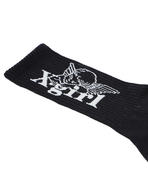 X-girl(エックスガール)の「JACQUARD ANGEL RIB SOCKS(ソックス/靴下・レディース・ホワイト/ブラック・ONE SIZE)」の6枚目の写真