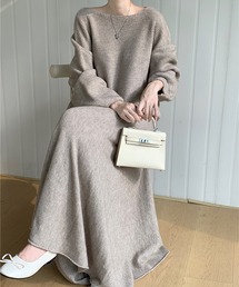 Doula Doula（ドゥーラドゥーラ）の「セットアップ ボートネックニット＆フレアスカート（セットアップ）」