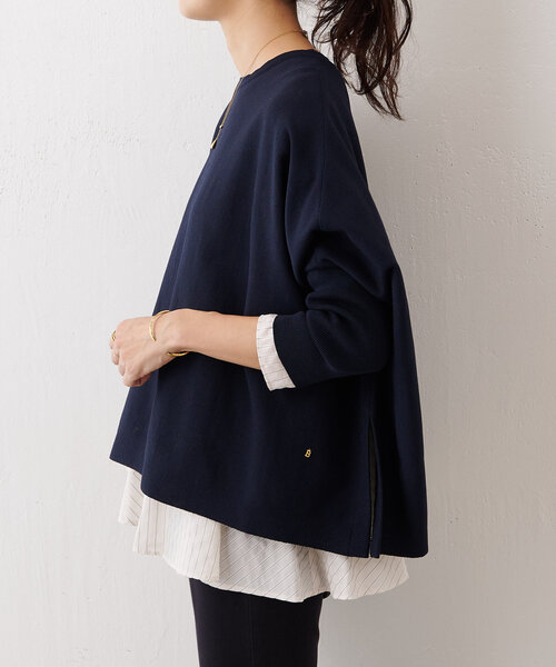 新品　BEARDSLEY ビアズリー 裾フリルストライプブラウス アイボリー BEARDSLEY（ビアズリー）の「裾フリルストライプブラウス