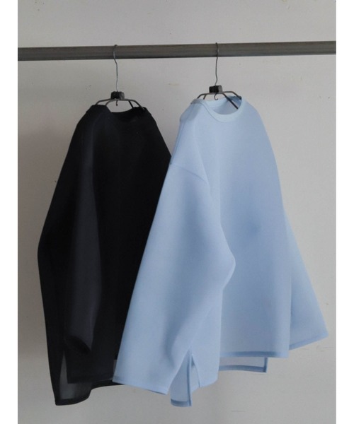 FIL DE FER(フィルデフェール)の「シアーダンボール ラウンドネックP/O(Tシャツ/カットソー・レディース・ブラック/サックスブルー・FREE)」の17枚目の写真