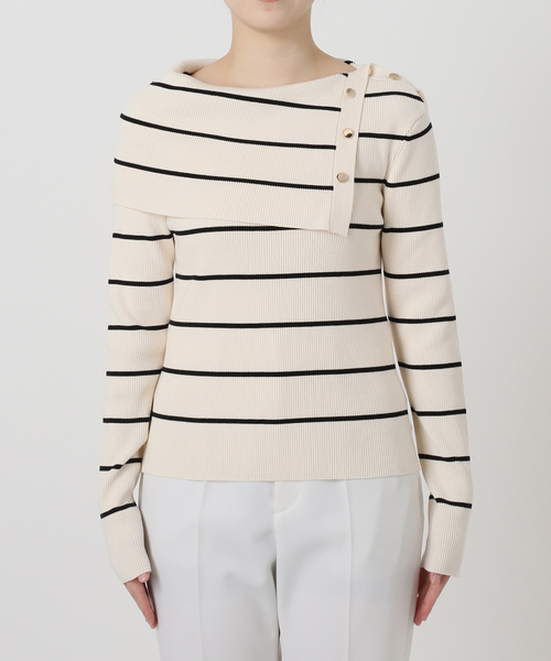 Noble（ノーブル）の「ショルダーボタンタイトリブニット（ニット  