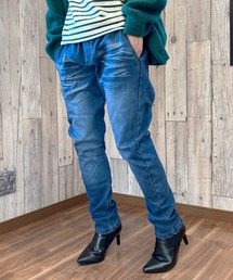 ジョガーパンツ デニム 裏起毛 イージーパンツ スウェット レディース