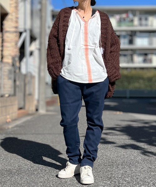 BEATJIVE(ビートジャイブ)の「ジョガーパンツ デニム 裏起毛 イージーパンツ スウェット レディース(デニムパンツ・レディース・ライトブルー/インディゴブルー/ネイビー・3/2)」の6枚目の写真