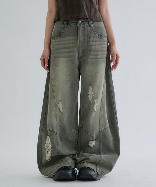 EPNK(イーピーエヌケー)の「【EPNK】Curve damage denim pants / カーブダメージデニムパンツ(デニムパンツ・メンズ・ブラック/グレー/サンドベージュ/グレー系その他・MEDIUM/LARGE/SMALL)」の14枚目の写真