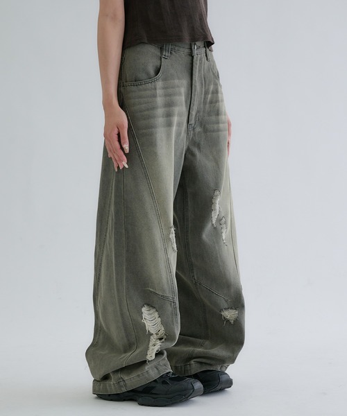 EPNK(イーピーエヌケー)の「【EPNK】Curve damage denim pants / カーブダメージデニムパンツ(デニムパンツ・メンズ・ブラック/グレー/サンドベージュ/グレー系その他・MEDIUM/LARGE/SMALL)」の15枚目の写真