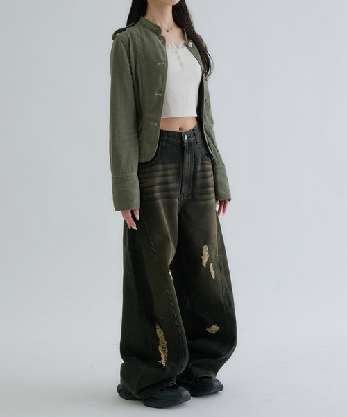 EPNK(イーピーエヌケー)の「【EPNK】Curve damage denim pants / カーブダメージデニムパンツ(デニムパンツ・メンズ・ブラック/グレー/サンドベージュ/グレー系その他・MEDIUM/LARGE/SMALL)」の13枚目の写真