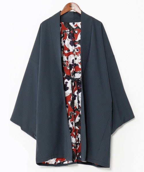 カヤ（カヤ）の「【カヤ】獣寄り（じゅうより）メンズ羽織（カーディガン/ボレロ・メンズ・スミクロ/ブルー系その他/グリーン系その他/その他・FREE）」の4枚目の写真