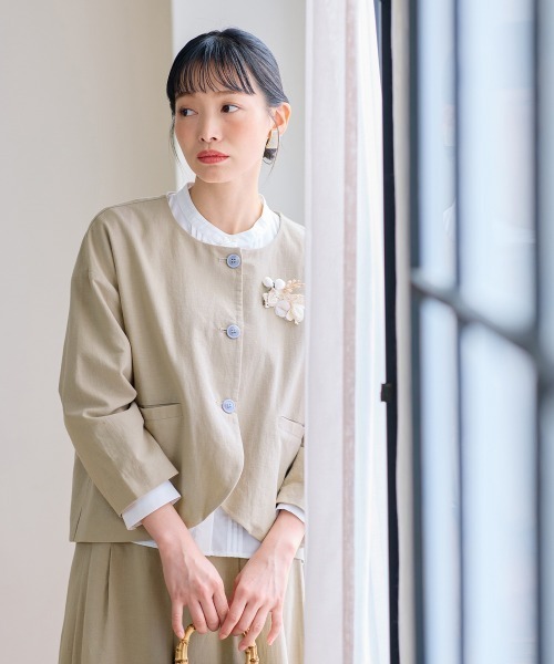 セール】【フォーマル】リネンライクパンツスーツ3点セット