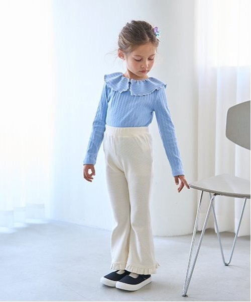 Lycee mine（リセマイン）の「【ともパン】裾フリルフレアパンツ（その他パンツ・キッズ・ブラック/クリーム/アイボリー/サックスブルー/ラベンダー/ミント・120cm/100cm/140cm/110cm/130cm）」の18枚目の写真