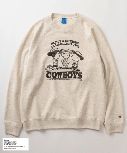 PEANUTS(ピーナッツ)の「【0】【Fruit of the Loom/フルーツオブザルーム】PEANUTSコラボ ヴィンテージイラストデザイン プリントトレーナー/キャラクタースウェット/ビッグシルエット/ ユニセックス(スウェット・レディース・サックスブルー/オフホワイト/ライトパープル/オレンジ・S/M/L)」の5枚目の写真