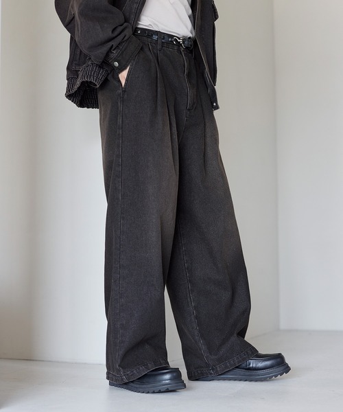 ETELIO(エテリオ)の「2タックワイドバギー12オンスデニムパンツ 【セットアップ可能】(デニムパンツ・メンズ・ブラウン/ブラック/グレー/ブルー・S/M/L)」の22枚目の写真