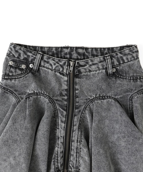 dispark（ディスパーク）の「DISPARK/フロントジップデニムフレアミニスカパン（デニムスカート・レディース・ブラック/ブルー系1・FREE）」の17枚目の写真