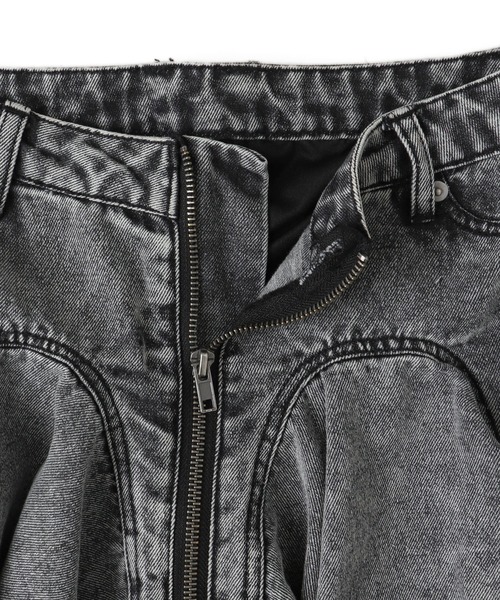 dispark（ディスパーク）の「DISPARK/フロントジップデニムフレアミニスカパン（デニムスカート・レディース・ブラック/ブルー系1・FREE）」の18枚目の写真