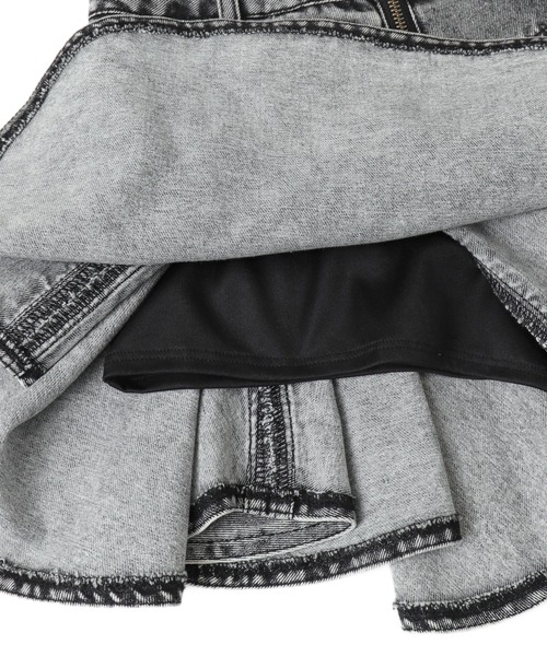 dispark（ディスパーク）の「DISPARK/フロントジップデニムフレアミニスカパン（デニムスカート・レディース・ブラック/ブルー系1・FREE）」の19枚目の写真